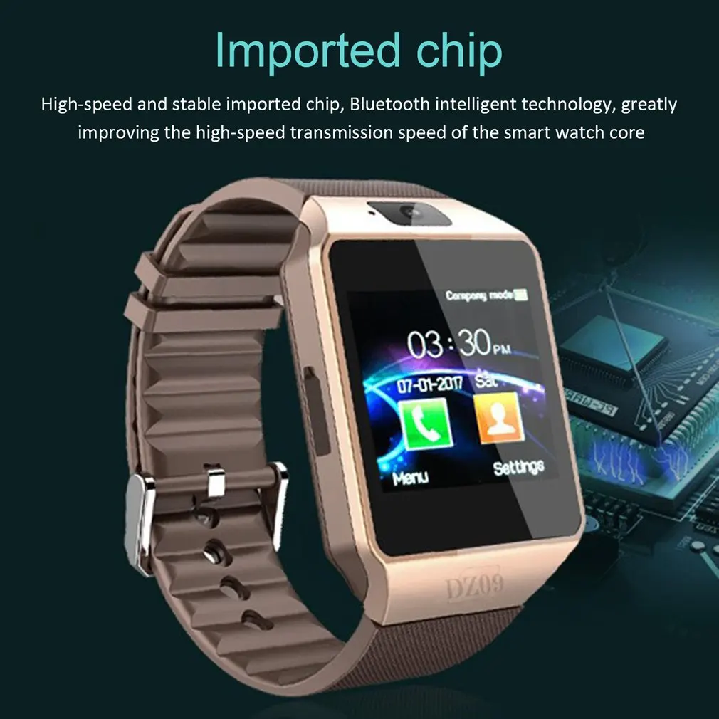 

New 2019 Dz09 Smart Watch Gold Silver Smartwatch es For Ios Android Sim Card Camera with camera bluetooth wrist watch sim
