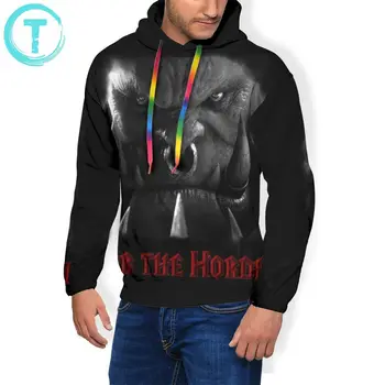 

Warcraft Horde Hoodie Saurfang For The Horde Hoodies Black Stylish Pullover Hoodie Polyester Winter Hoodies