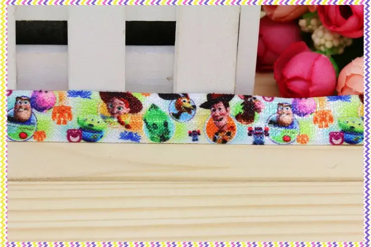 DHK 5/8'' Free shipping Fold Elastic FOE toy printed headband headwear hair band diy decoration wholesale OEM E31