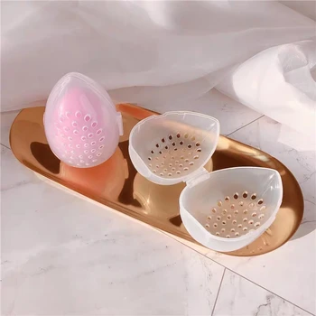 

1/3PC Beauty Sponge Stand Storage Case Makeup Blender Puff Holder Empty Cosmetic Egg Shaped Rack Transparent Puffs Drying Box