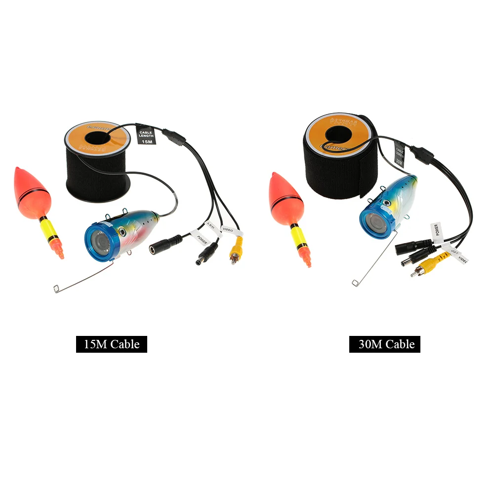 

Fishing Video Camera Waterproof Underwater Fish Finder Fish Detector 1000TVL 12PCS White LED Lights 15m/30m Cable