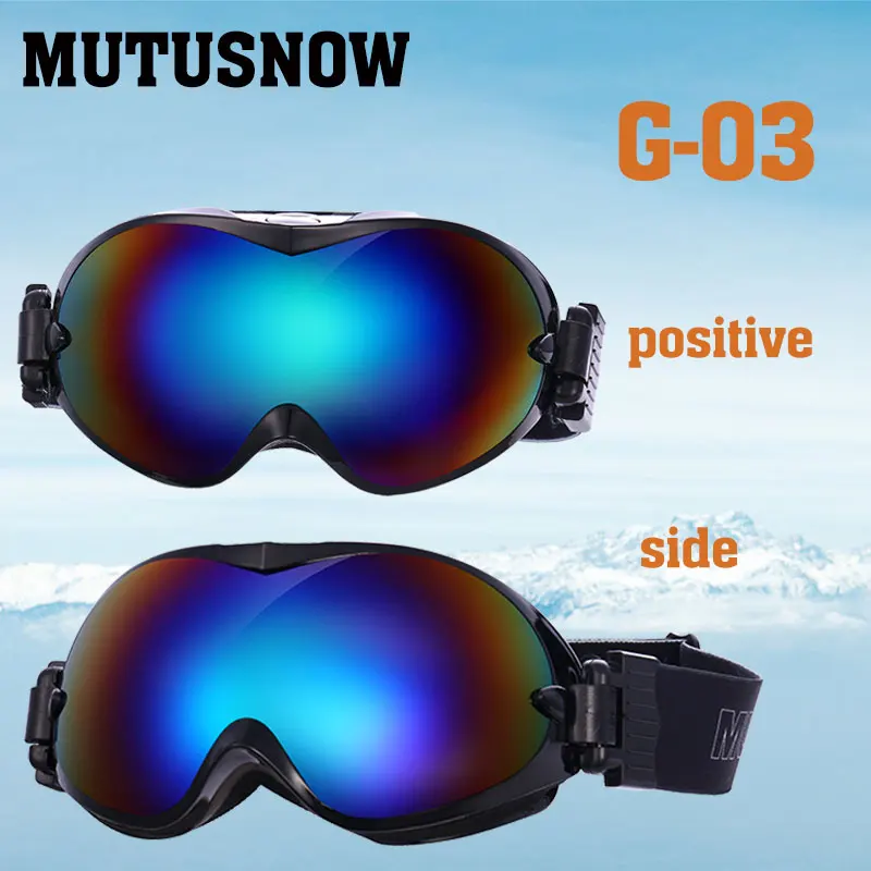 Лыжные очки для мужчин и женщин, маленькие линзы, профессиональные двойные, UV400, противотуманные, для взрослых, лыжные очки, лыжные, шпон, очки - Цвет: G3