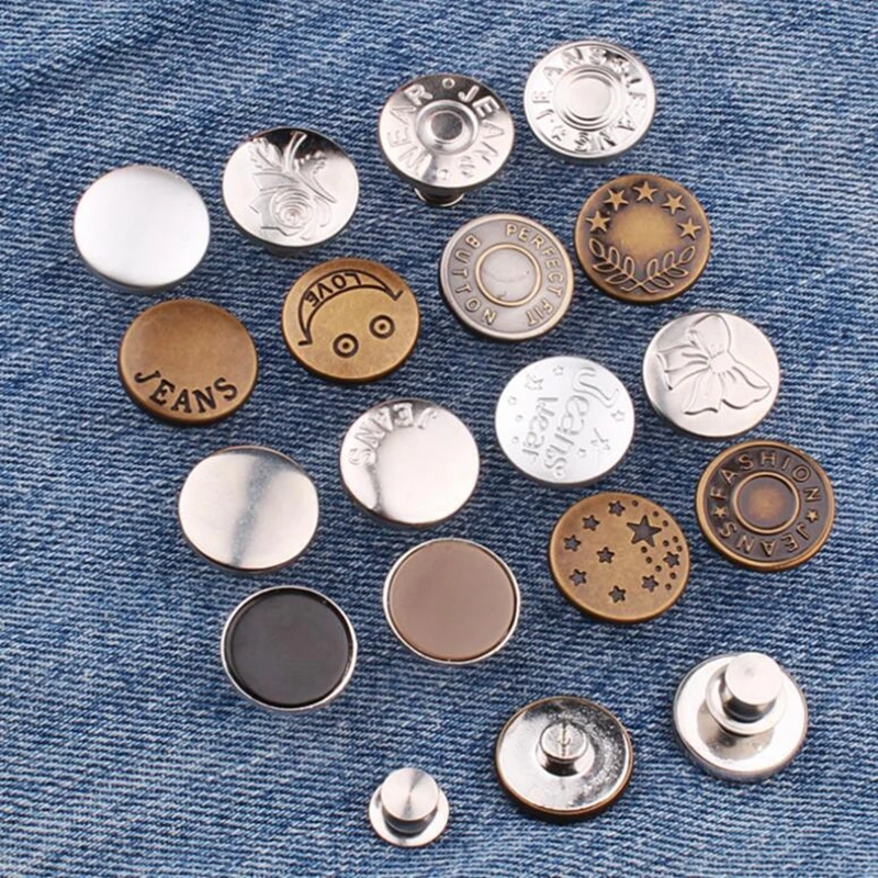 5Set Detachable Snap Fastener Metal Buttons For Clothing Jeans