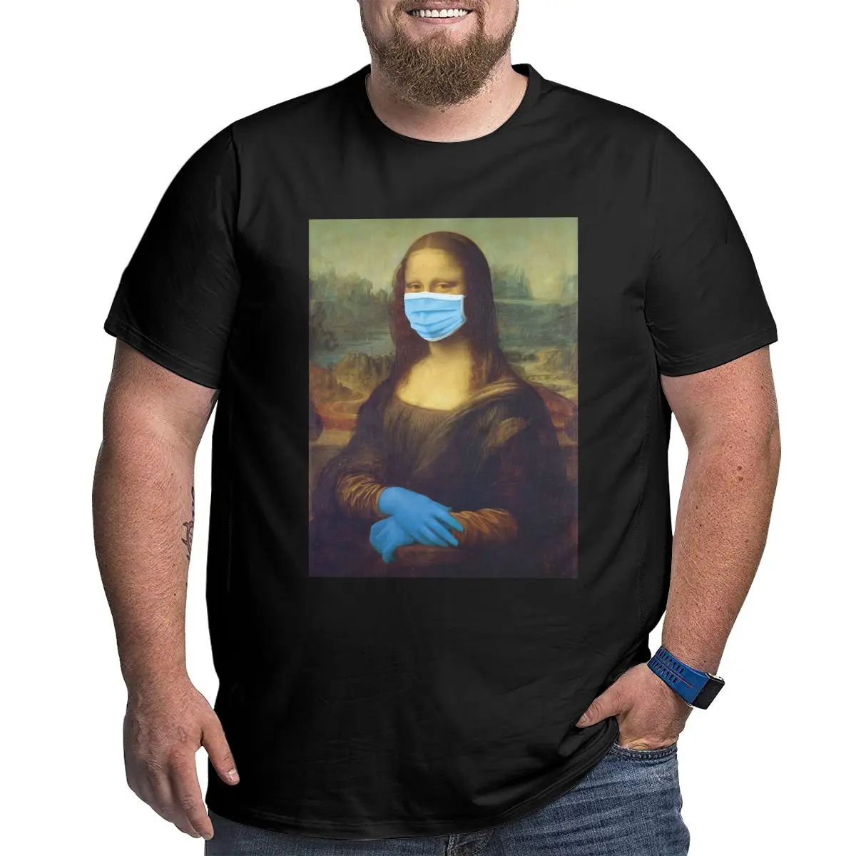 Mona Lisa Shirt Men | Black Mona Lisa Shirt | Mona Lisa Shirt Xxxl ...