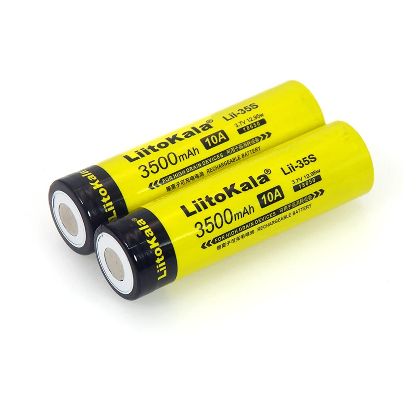 Аккумулятор LiitoKala 18650, Lii-35S, 3,7 в, литий-ионный аккумулятор, 3500 мА/ч, 10 А, разрядный аккумулятор, Дренажные устройства