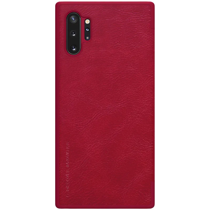 Красный 10 шт./лот NILLKIN Qin серии Бумажник Флип кожаный чехол для samsung Galaxy Note 10 plus из натуральной кожи флип чехол - Цвет: Красный