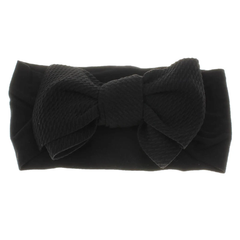 10Colors Lovely Big Bow Headbands Hair Bands For Baby Girls Children Head Wraps Hair Accessories - Цвет: Black