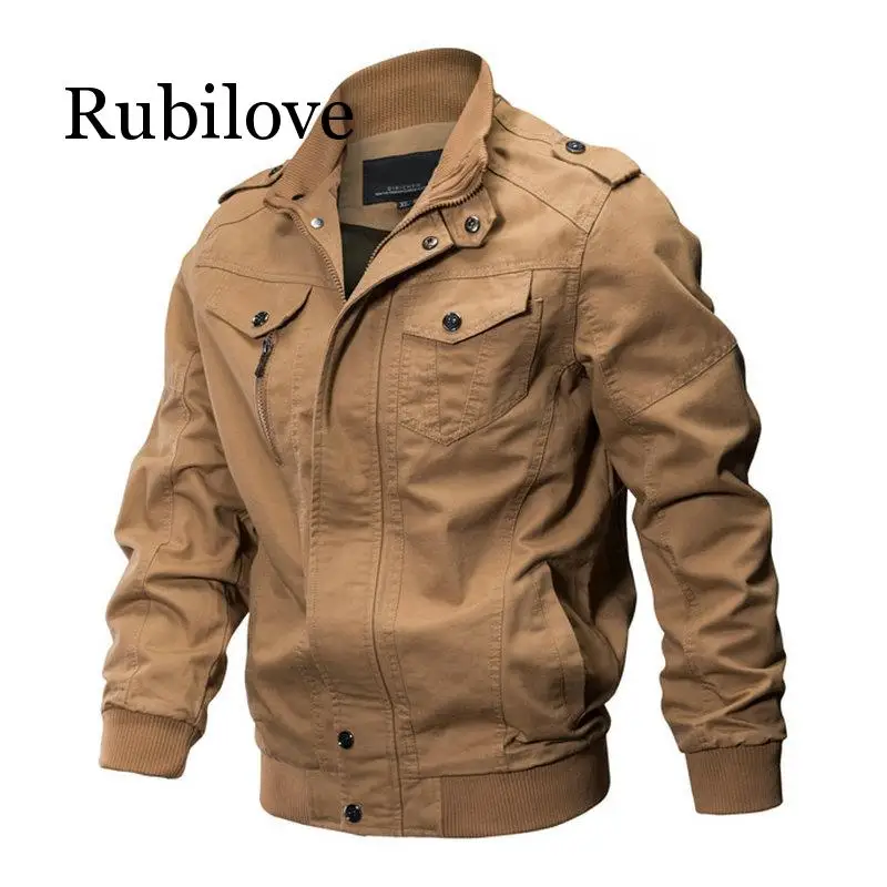 

Rubilove Spring Autumn Bomber Jacket Mens Military Army Workout Windbreaker Tactical Mens Jackets Coats