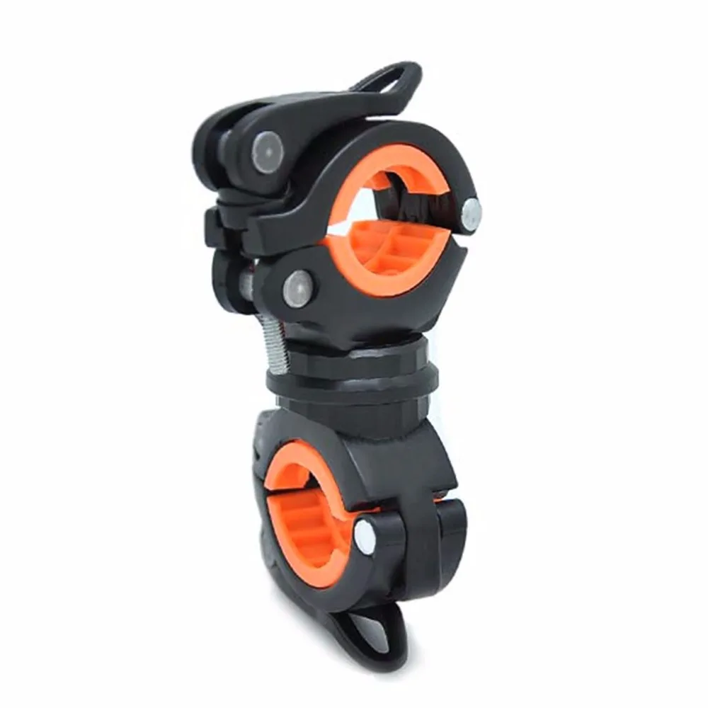

360 Degree Rotation Bicycle Seatposts Clamps Double LED Light Holder Front Flashlight Pump Handlebar Bike Accessory