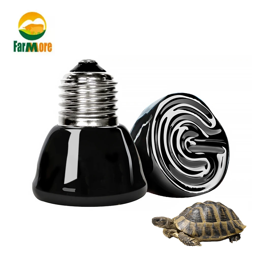 Mini lámpara de calefacción de cerámica 220V 25W/50W /75W /100W E27 reptil infrarrojo, bombillas cálidas de tortuga controlador de temperatura impermeable