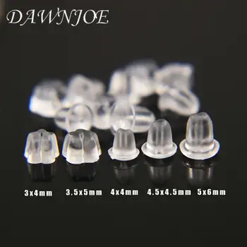 

200pcs/lot 2 style Rubber Earrings Back Silicone Round Earrings Plug Blocked Caps DIY Making Earrings Stoppers Jewelry Findings
