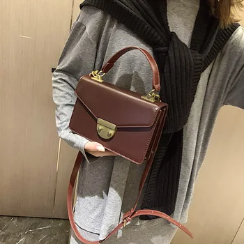 

Textured Bag Western Style Women's Bag New Style Messenger Bag Retro Fashion Handbag Square Sling Bag