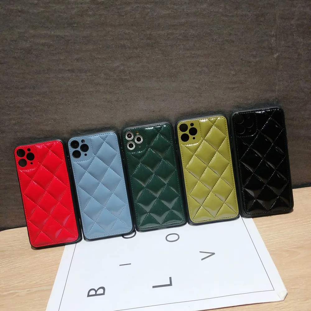Роскошный кожаный чехол для телефона из поликарбоната с алмазной решеткой iPhone 11