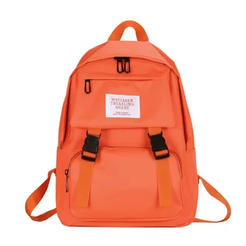 

Classics Women Multi-Function School Backpacks Simple Solid Waterproof Backpacks Large Capacity Multiple Zip Pocket Backpacks#30