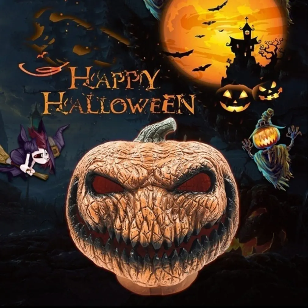 

Lantern Halloween Lights String Pumpkin Light String Use Battery Decorative Set off the Atmosphere Pumpkin Headgear Mask