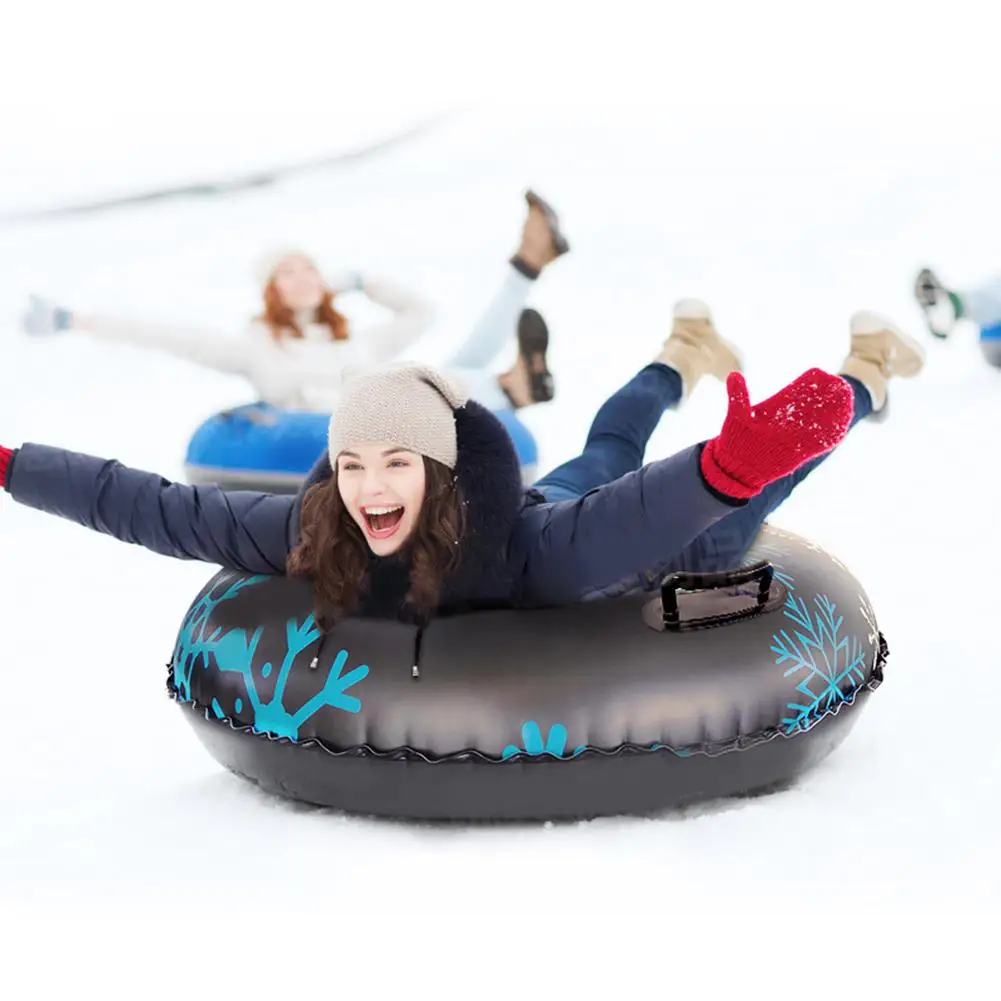 Floated Ski Board PVC Winter Inflatable Circle With Durable Handle Children Adult Snow Tubes Outdoor Skiing Accessories | Спорт и