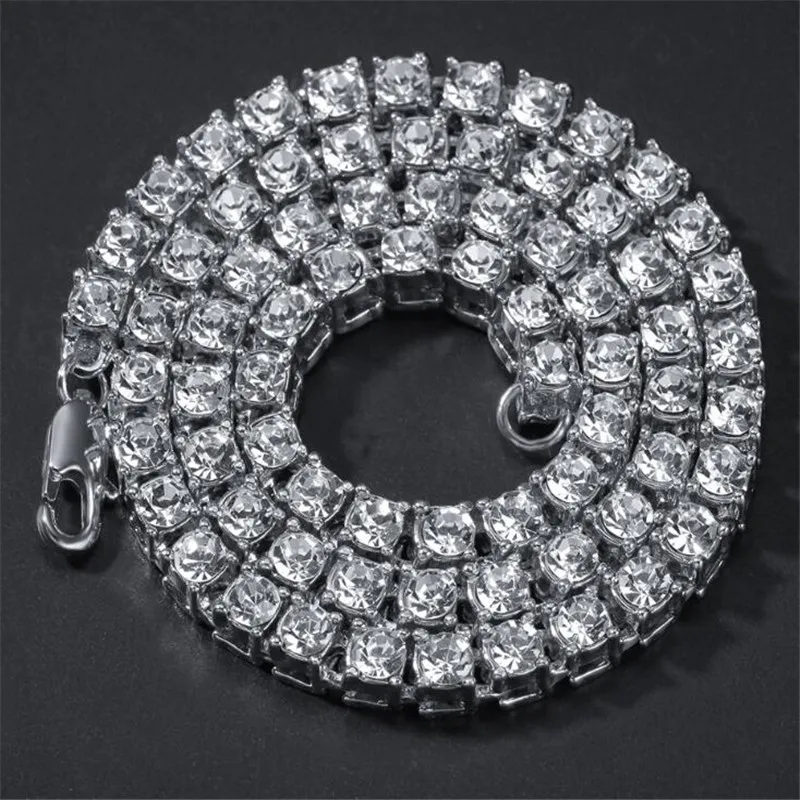 Хип-хоп мужское ожерелье s+ часы+ браслет стразы колье Bling Crystal теннисная цепочка на шею для мужчин ювелирные изделия