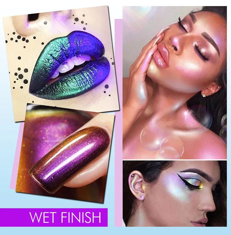 4 Color Chameleon Eye Shadow Pigment Long Lasting Bright Shiny Glitter Eyeshadow Powder Multi-Chrome Shade Shifting Pigments 4 Color Chameleon Eye Shadow Pigment Long Lasting Bright Shiny Glitter Eyeshadow Powder Multi-Chrome Shade Shifting Pigments