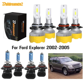 

Buildreamen2 4 Pieces Car 9006 9005 LED Halogen Headlamp Light Headlight High Low Beam 12V For Ford Explorer 2002 2003 2004 2005