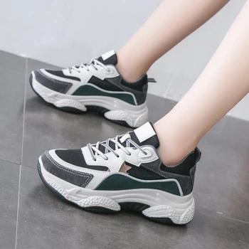 

YRRFUOT Women Casual Shoes Rubber Light Air Mesh Woman Fashion Sneaker Spring Flats Shoes Zapatos Mujer Women Sneakers Lace-up