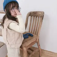 Новинка года; Сезон Зима; стильная детская одежда в Корейском стиле; замшевый жилет из композитных материалов с кроличьим мехом для девочек; жилет из искусственного меха