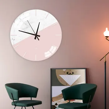 

Nordic Wall Clock Simple Glass Creative Living Room Quartz Wall Clock Modern Design Reloj De Pared Home Decor Wall Watch MM60WC
