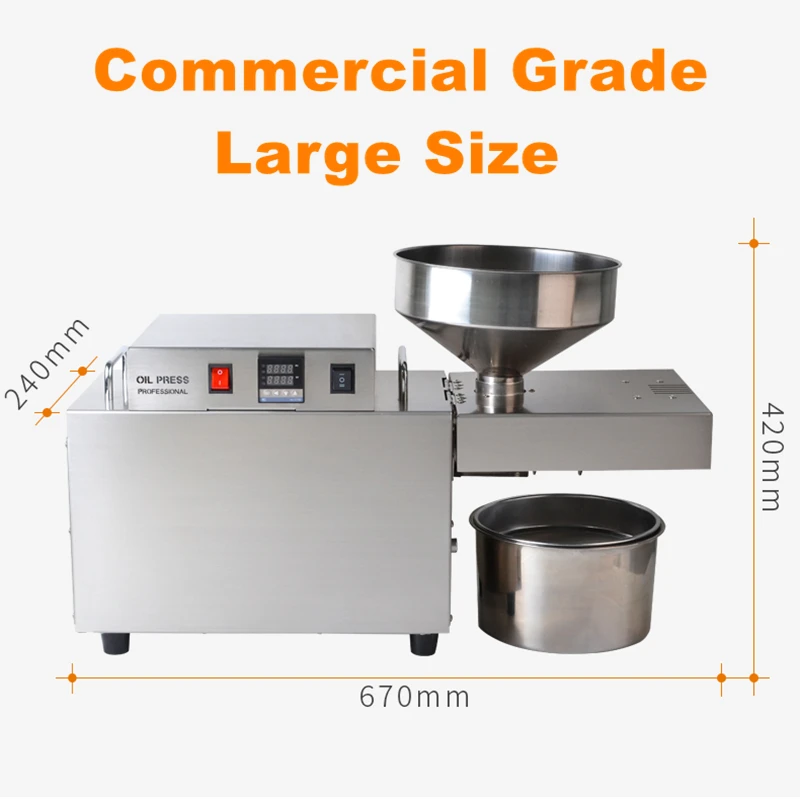Automatic intelligent Stainless steel oil press, small commercial oil machine,cold oil presser machine,Walnut oil extractor,S10 2