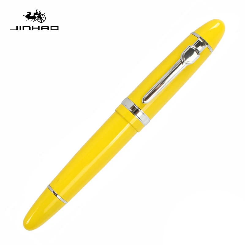 yellow Jinhao 159 шариковая ручка из тяжелого металла, Высококачественная Роскошная ручка с золотым/серебристым покрытием, 0,7 мм наконечник, школьные офисные принадлежности, canetas de luxo - Цвет: yellow