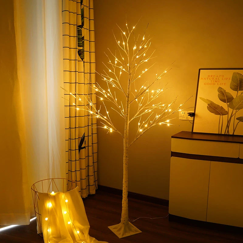 Birch Tree Light LED Bedroom Floor Lamp Interior Decorative Light for Girls Room Bedroom Landscape Luminous Branch Light