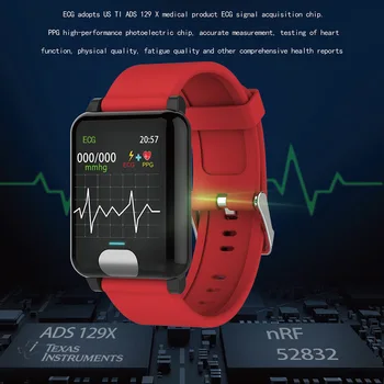 

E04 Men's Smart Wristband HD TFT Touch Control New Electrode Heart Rate Sensor Pedometer IP67 SmartWatch for iOS Android