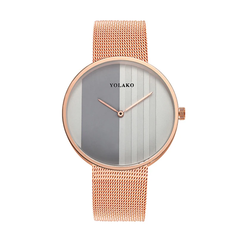

YOLAKO Fashion Simple Ladies Watch 2020 New Top Women Watches Steel Mesh Band Quartz Clock Wristwatch Women Casual Watch