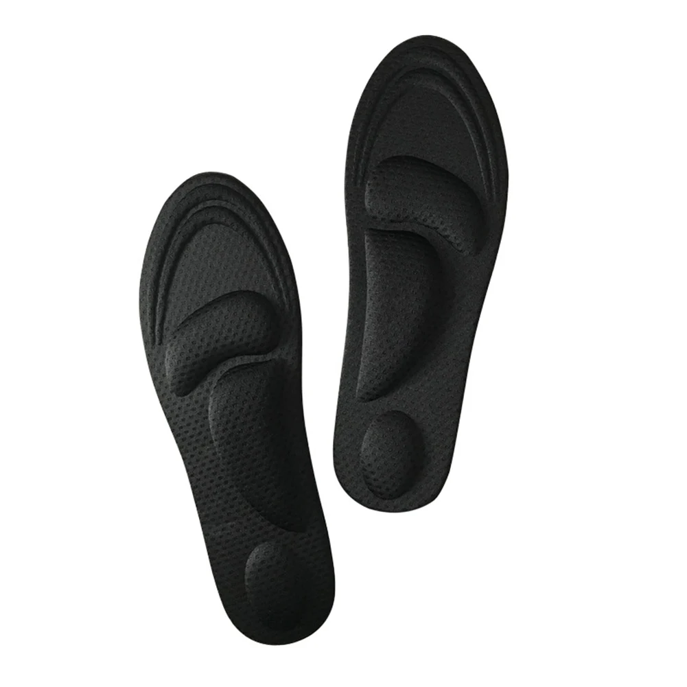 4D флок пены памяти orthotic стелька супинатор ортопедический стельки для обуви плоские Ноги Уход подошва обуви ортопедические подушки - Цвет: Черный