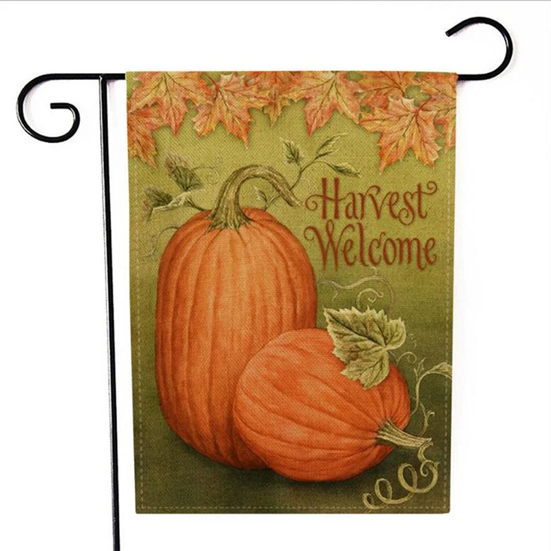 

47*32cm Creative Pumpkin Weatherproof Garden Flags Halloween Decoration Halloween Pattern Double-sided Printing Garden Flag
