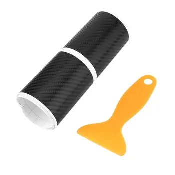 

4pcs/set Universal Anti Scratches Auto Carbon Fiber Protective Film Sill Scuff Cover Car Door Plate Sticker with brush Black