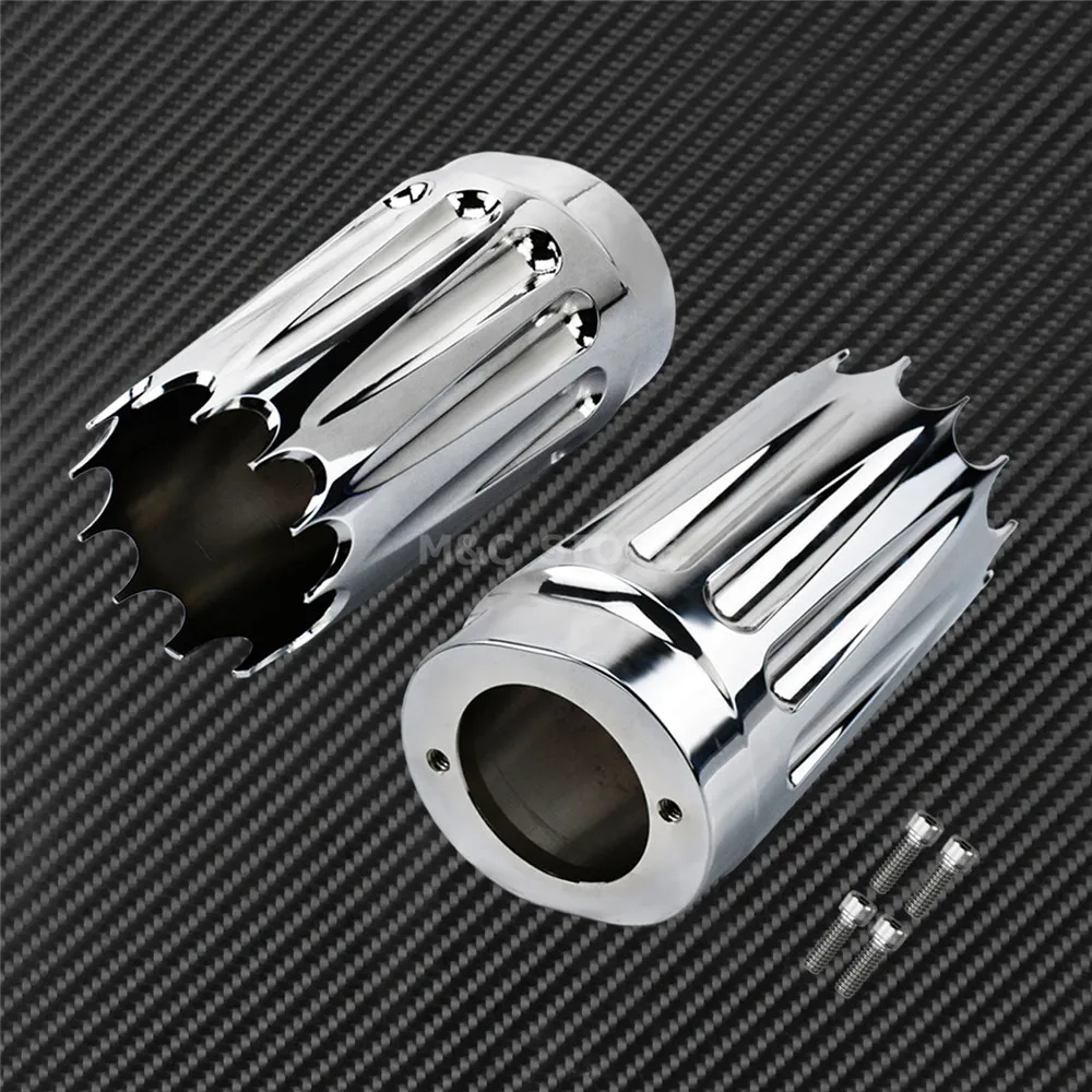 МОТОЦИКЛ хром CNC Cut передняя вилка загрузки слайдер Чехлы для Harley Touring Road King Street Electra Glide FLHX FLSTF 08-13 14-17