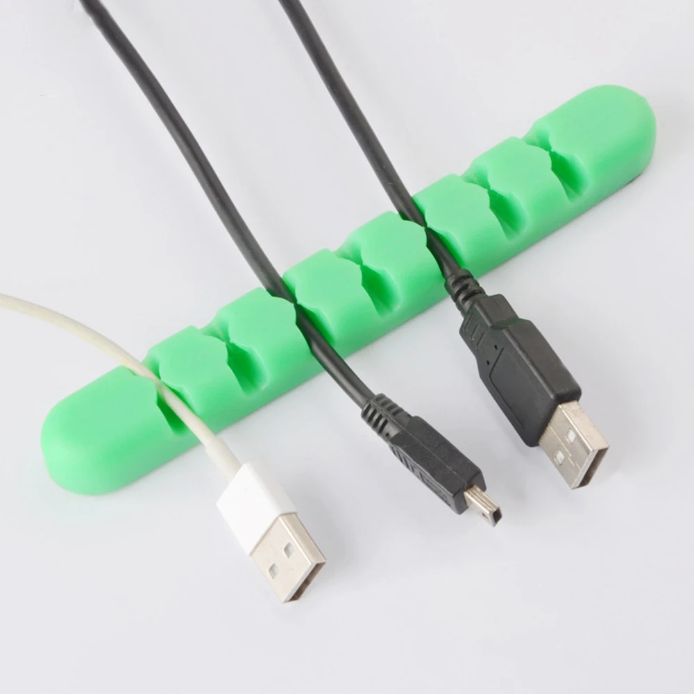 Кабельный органайзер силиконовый usb-кабель намотки гибкий кабель управления кабель с зажимами держатель для наушников для мыши