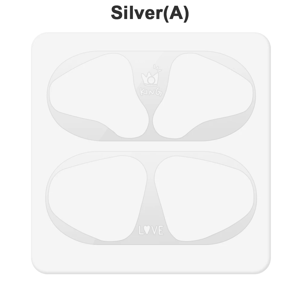 silver A Новинка 1 комплект ультра тонкий защитный чехол металлическая пленка наклейка железная стружка защита от пыли для AirPods защитный чехол Аксессуары - Цвет: silver A