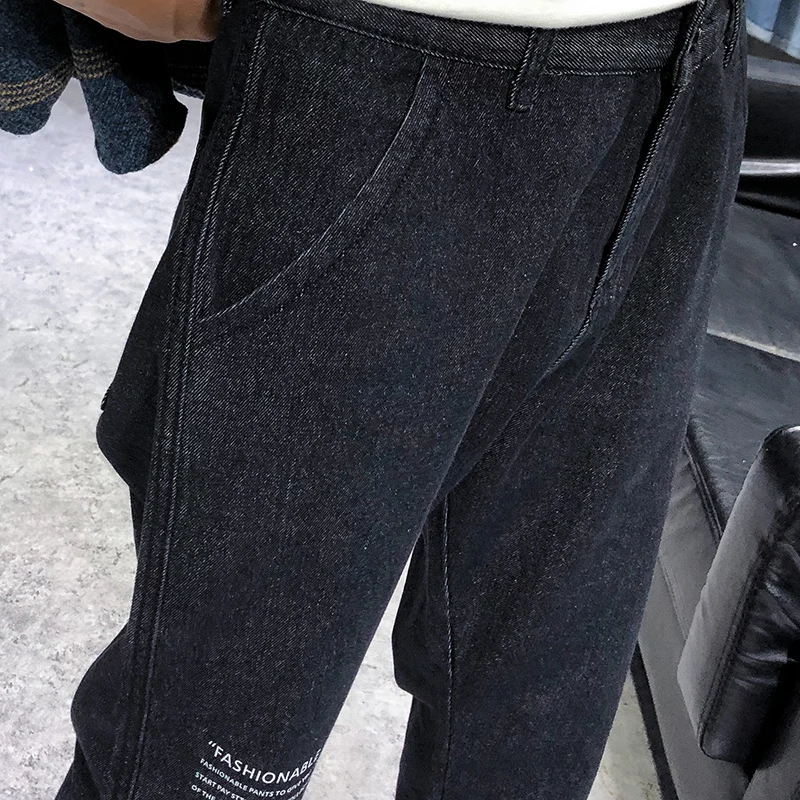 Men Jeans Wide Leg Denim Pants Loose Hip Hop Skateboard Jeans Straight Trousers Harem Baggy Pants Male Clothes Plus Size 28-36