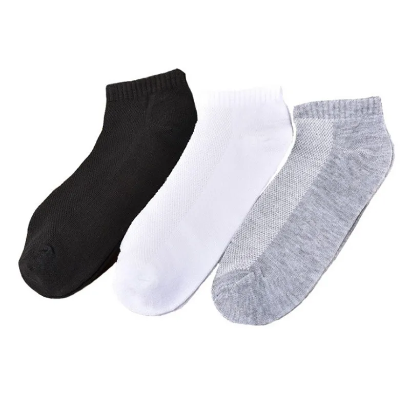 20Pcs=10Pair Breathable Men's Socks Short Ankle Socks Men Solid Mesh High Quality Male Boat Socks Invisible Cotton Socks