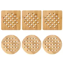 3 шт домашний нескользящий Бамбуковый Коврик для стола с защитой от ожогов, термоизоляционный коврик для чаши, посуды, бамбуковый коврик для стола