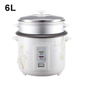 

6L Electric Rice Cooker Household Rice Porridge Soup Cooking Machine With Steaming Layer Black Crystal Inner Tank 8-10 Person