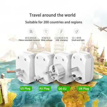 

ORICO Universal Adapter EU UK US Plug International AU UK US To EU KR Electrical Plug Converter Power Socket Travel Adapter