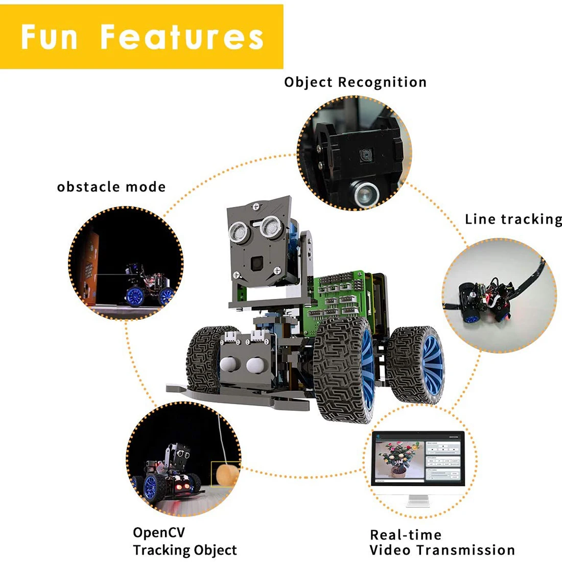 Adeept Mars Rover PiCar B WiFi умный робот автомобильный комплект с распознаванием речи OpenCV