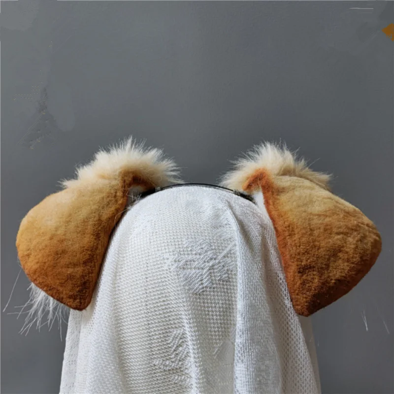 

New Handmade Shepherd Dog Ear Hair Band Border Collie Cosplay Hairhoop Simulation Halloween Lolita Costume Accessories