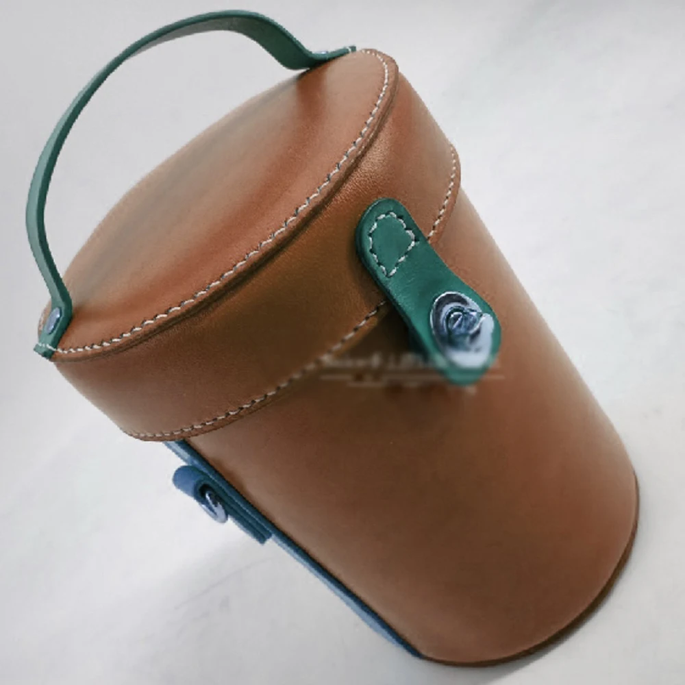 Diy Leather craft small bucket shoulder bag sewing pattern 12.5x18cm 500gsm kraft paper template