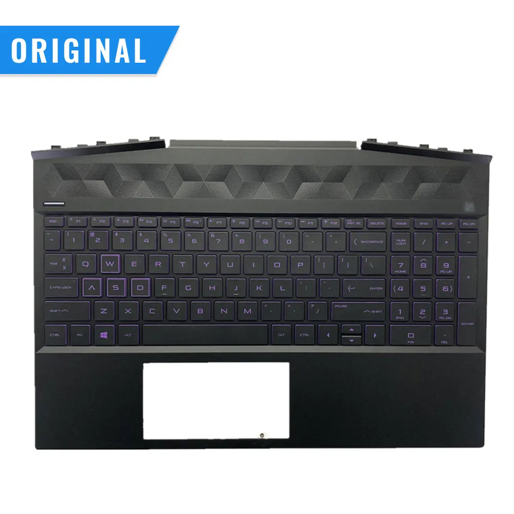 

NEW Laptop US purple backlit keyboard palmrest Upper cover For HP Pavilion 15-DK 15-dk0134TX TPN-C141 AP2K8000320 L57596-001