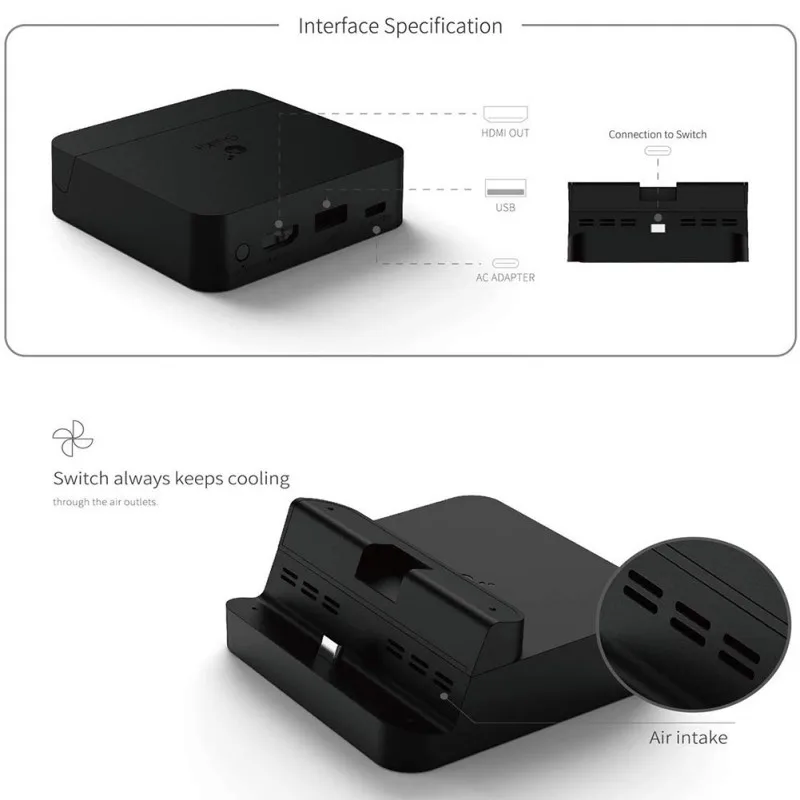 Портативная док-станция для nintendo Switch GuliKit док-станция с USB-C зарядка PD подставка HDMI адаптер и USB 3,0 порт