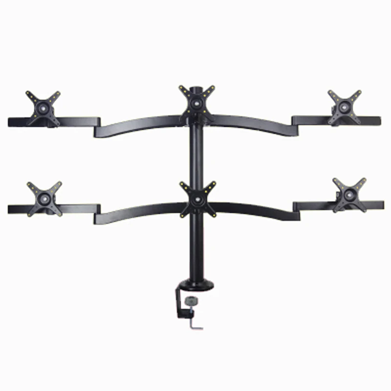 360 rotate clamp base 10"-27" 8kg aluminum 100x100 six lcd vesa monitor mount arm desktop stand computer desk bracket holder