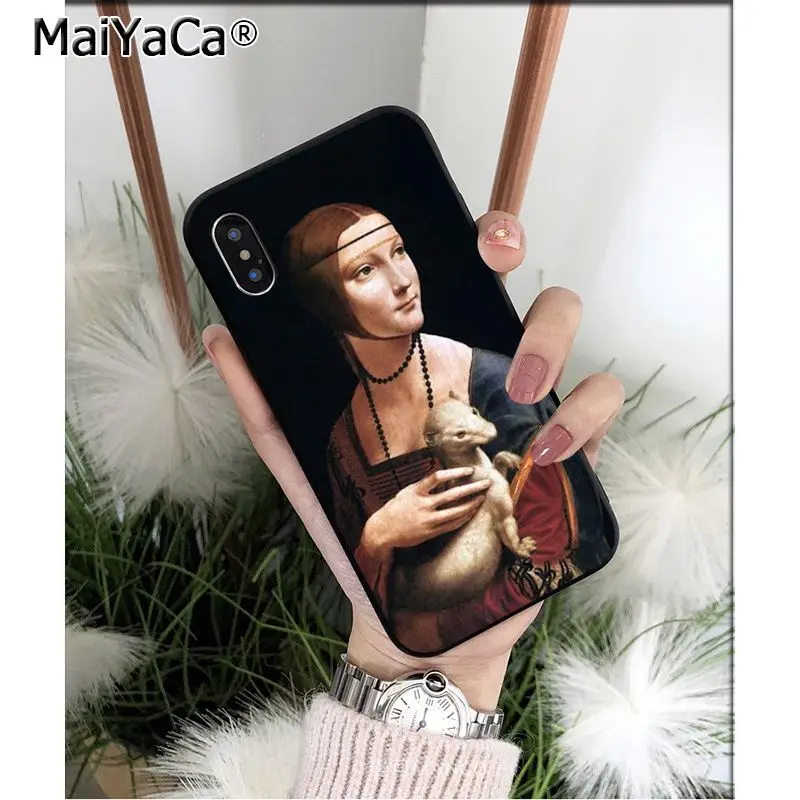 Мягкий чехол для телефона MaiYaCa Leonardo Da Vinci Mona Lisa из ТПУ для Apple iPhone 8 7 6 6S Plus X XS MAX 5 5S SE XR