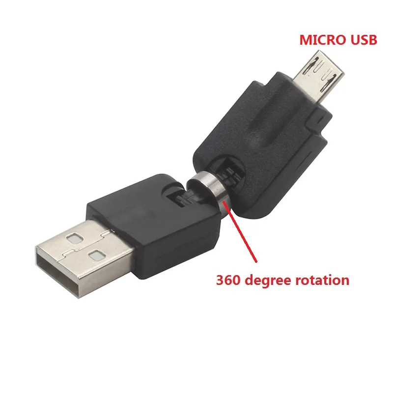 Micro usb revolution USB мобильный телефон адаптер для зарядки с поворотом на 360 градусов